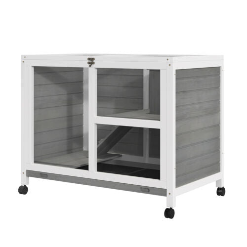 Indoor Critter Cage Rabbit Hutch W/ Ramp Small Animals