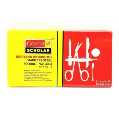 Camlin Scholar Box 19Pcs Instruments Geometry Made of Stainless Steel Multicolor