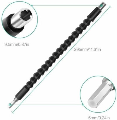2X Flexible Drill Extension Right Angle Bit Attachment Holder Shaft Screwdriver