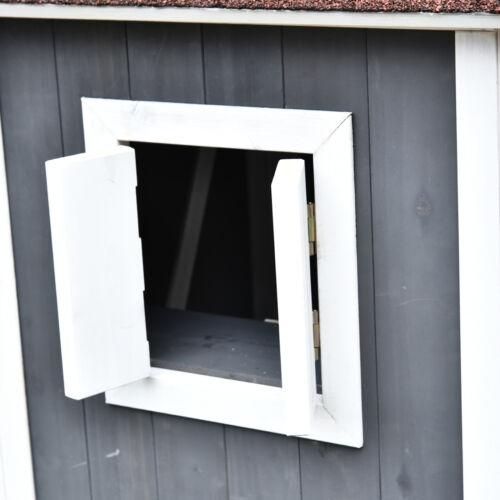 Solid Wood Cat Condo Furniture 2-Floor Pet Shelter, Grey and White, 43&quot; H 842525144469