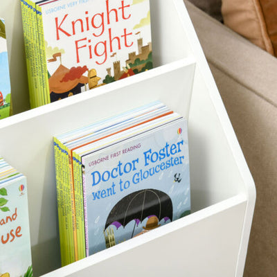 Kids Storage Bookcase Stand w/ Display Shelves &amp; Drawer for Toys &amp; Books, White