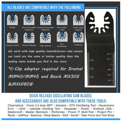 20x Oscillating Multi Tool saw blades Wood Metal Cut Cutter 34mm For Dewalt Fein