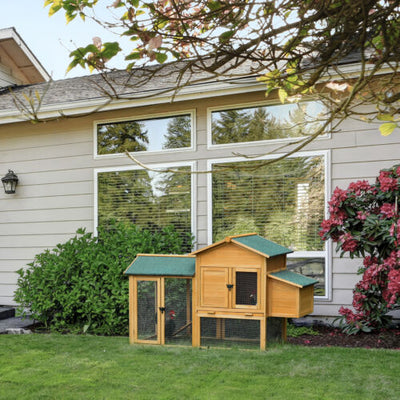 Wooden Outdoor Hen House Large Chicken Coop w/ Removable Tray, Nesting Box, Ramp 196393165829