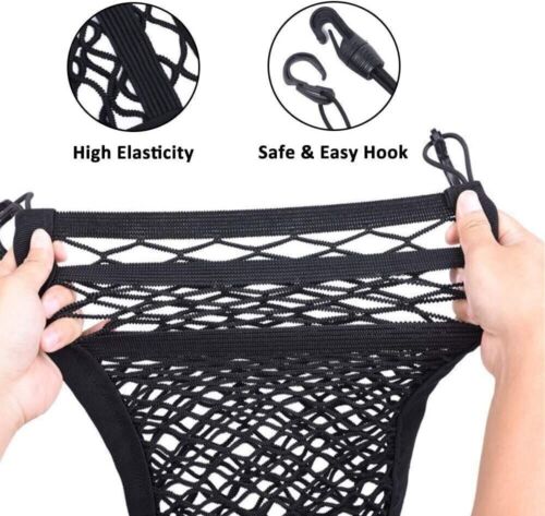 Elastic Net Pocket Bag 3 Layer Between Car Seat Organizer Storage Mesh Holder