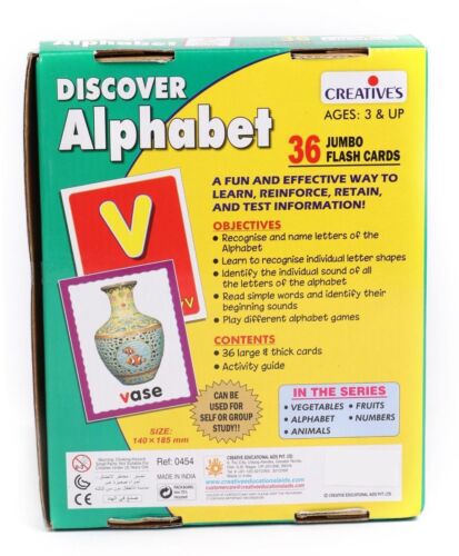 Creative&apos;s Discover Alphabet Flash Cards Education Game&amp;Puzzle Kids Xmas Gift CA