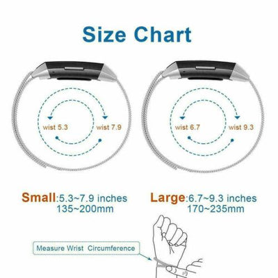 Replacement Stainless Magnet Bracelet Wrist Strap For Fitbit Charge 3 Watch Band