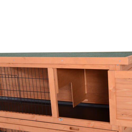 Bunny Hutch with Dividers Asphalt Roof for Small Animals and Outdoors, Orange