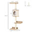 4-Level Wall Mounted Cat Tree Activity Play Center w/ Condo Bed Scratching Posts 196393066645