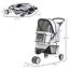 3 Wheels Pet Stroller Folding Dog Carrying Cart w/ Brake Canopy Travel