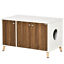 Cat Litter Box Enclosure Hidden Cat Furniture w/ Adjustable Shelf Magnetic Door 196393066720