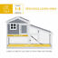 59&quot; Wooden Rabbit Hutch Playpen Bunny House with Sunlight Roof Ramp Tray Grey