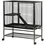 Small Animal Cage for Ferret Chinchilla Guinea Pig W/ Wheels Tray Ramp
