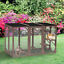 Cat Cage Wooden Pet Enclosure with Waterproof Roof, Platforms, Lock, Brown