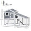 59&quot; Wooden Rabbit Hutch Playpen Bunny House with Sunlight Roof Ramp Tray Grey