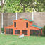 Big Rabbit Cage Guinea Pig House W/ Double Ramp, Weatherproof Wood Rabbit Hutch