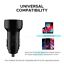 15V Dual 3.0 USB Car Charger 2 Port Adapter LED Cigarette Socket Fast Charging