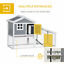59&quot; Wooden Rabbit Hutch Playpen Bunny House with Sunlight Roof Ramp Tray Grey
