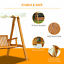 Outsunny Heavy-Duty 3 Seater Hardwood Swing Chair Hammock w/ Canopy Patio Garden