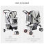 3 Wheels Pet Stroller Folding Dog Carrying Cart w/ Brake Canopy Travel