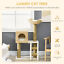 39.5&quot; Cat Tree Tower Cattail Weave W/ Cat Condo, Bed, Ladder, Washable Cushions