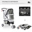 3 Wheels Pet Stroller Folding Dog Carrying Cart w/ Brake Canopy Travel