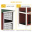 Pawhut 54&quot; 2 Story Large Elevated Wooden Rabbit Hutch Yard Bunny Cage w/ Tray