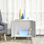 Wooden Cat Mess-free Litter Box, Wide Enclosure End Table w/ 2 Magnetic Doors 196393066744