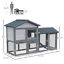 Two Story Small Animal House w/ Slide Out Tray, Ramp, Outdoor Run, Gray 842525131261