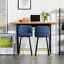 Set of 2 Upholstered Barstools Fabric Bar Chairs with Gold-Capped Steel Legs