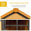 Outdoor Rabbit Cage Elevated Pet House w/ Slide-Out Tray, Natural Wood &amp; Black 842525165365