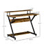 Home Computer Desk with Monitor Shelf and Storage, Gaming Writing Table, Brown