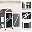 Solid Wood Cat Condo Furniture 2-Floor Pet Shelter, Grey and White, 43&quot; H 842525144469