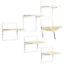 6PCs Modern Steel Cat Wall Shelves with Jumping Platform and Hammock, Cream