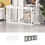 Freestanding Pet Gate w/ Two-Way Hinges Short Paw Printed Wooden Dog Gate