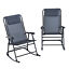 3pc Outdoor Patio Folding Rocking Chair Set Lawn Furniture Garden Rocker,Grey
