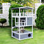 Feral Cat House, Kitten Condo Shelter w/ Raised Base &amp; Asphalt Roof, Grey 842525142885