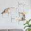 6PCs Modern Steel Cat Wall Shelves with Jumping Platform and Hammock, Cream
