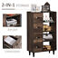 4-Drawer Dresser Storage Cabinet with 4-Tier Shelves for Living Room &amp; Bedroom
