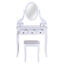2-PC Dressing Table Set Vanity Makeup Desk Mirror Stool 5 Drawers Bedroom White