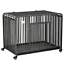 Foldable Heavy Duty Dog Crate on Wheels, w/ Tray, Large and Medium Pups, 43&quot; 196393165485