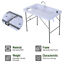 31.9&quot; Folding Table Camping BBQ Fishing Table with Faucet and Sinks Portable