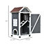 Solid Wood Cat Condo Furniture 2-Floor Pet Shelter, Grey and White, 43&quot; H 842525144469