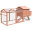 Fir Wood Hen House with Outdoor Run Ramp Lockable Doors and Perch, Natural 700729272251