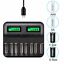 8 Slots Smart Battery Charger LCD Display For AA/AAA/C/D Rechargeable Batteries