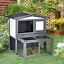 Wood Small Animal Outside Pet Housing Unit with Optional Open Roof and Doors