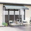 8&apos;x7&apos; Manual Retractable Patio Awning Shelter UV Protection