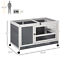 Wooden Rabbit Hutch Elevated Pet Bunny House with Slide-Out Tray Indoor Grey