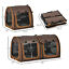Large Portable Double Cat Pet Carrier Kennel Bag Oxford Travel Car Seat