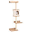 4-Level Wall Mounted Cat Tree Activity Play Center w/ Condo Bed Scratching Posts 196393066645