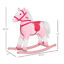 Kid Plush Rocking Horse Ride-on Baby Girl Toy Pony w/ Realistic Sound Pink
